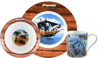 Kindergeschirrset PLAYMOBIL® Pirat, 3-tlg., Porzellan 3 Kindergeschirrset PLAYMOBIL® Pirat, 3-tlg., Porzellan