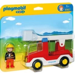 PLAYMOBIL 6967 1.2.3 Feuerwehrleiterfahrzeug, Konstruktionsspielzeug