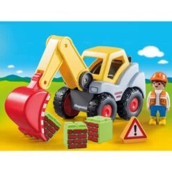 PLAYMOBIL 70125 1.2.3 Schaufelbagger, Konstruktionsspielzeug -Playmobil Spielwaren PLAYMOBIL 70125 1 2 3 Schaufelbagger Konstruktionsspielzeug@@1sspke1i 2