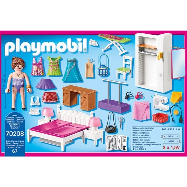 PLAYMOBIL 70208 Dollhouse Schlafzimmer Mit Nähecke, Konstruktionsspielzeug 4 PLAYMOBIL 70208 Dollhouse Schlafzimmer Mit Nähecke, Konstruktionsspielzeug – Bild 2