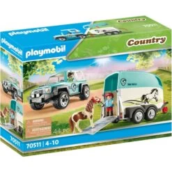 PLAYMOBIL 70511 Country PKW Mit Ponyanhänger, Konstruktionsspielzeug