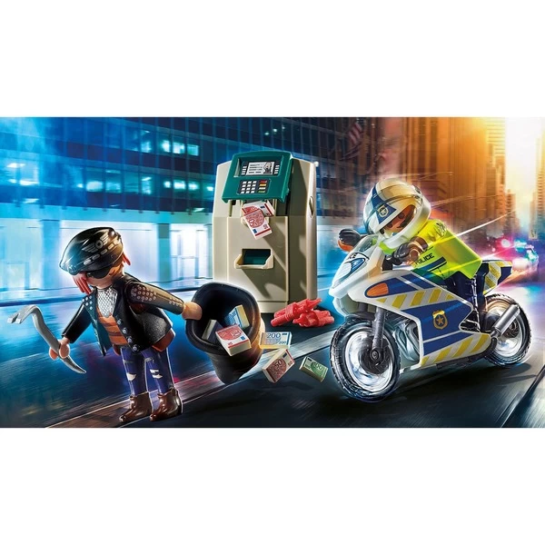 PLAYMOBIL 70572 City Action - Polizei-Motorrad: Verfolgung Des Geldräubers, Konstruktionsspielzeug 4 PLAYMOBIL 70572 City Action - Polizei-Motorrad: Verfolgung Des Geldräubers, Konstruktionsspielzeug – Bild 2