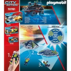 PLAYMOBIL 70781 City Action Polizei-Fallschirm: Verfolgung Des Amphibien-Fahrzeugs, Konstruktionsspielzeug -Playmobil Spielwaren PLAYMOBIL 70781 City Action Polizei Fallschirm Verfolgung des Amphibien Fahrzeugs Konstruktionsspielzeug@@1802191 6