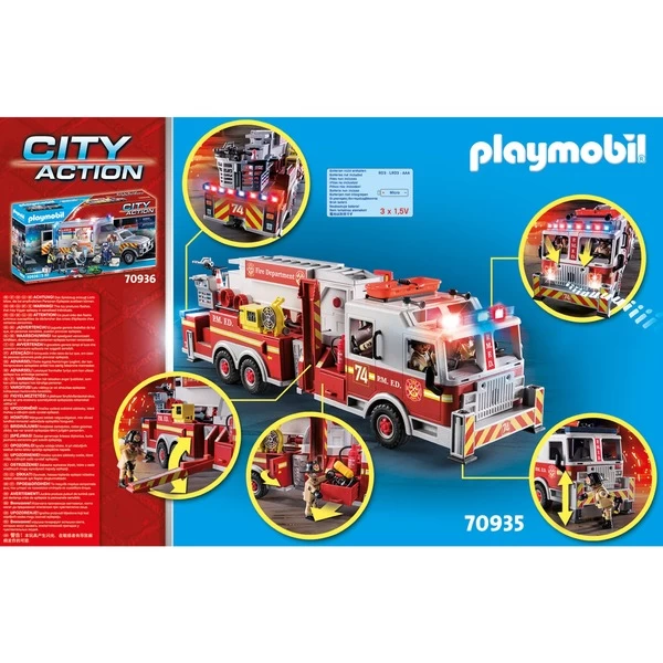PLAYMOBIL 70935 City Action Feuerwehr-Fahrzeug: US Tower Ladder, Konstruktionsspielzeug – Bild 11