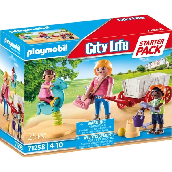 PLAYMOBIL 71258 City Life Starter Pack Erzieherin Mit Bollerwagen, Konstruktionsspielzeug